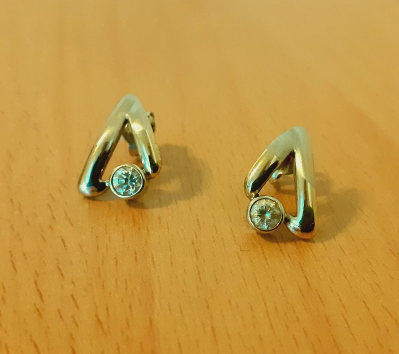 Gold 585 Ohrstecker Stein weiß ca. 2,6g – Foto 2