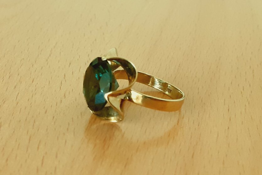 Gold 333 Ring Stein grün ca. 4,24g – Foto 2
