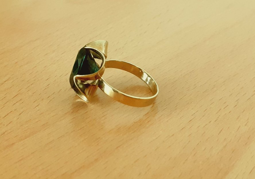 Gold 333 Ring Stein grün ca. 4,24g – Foto 3