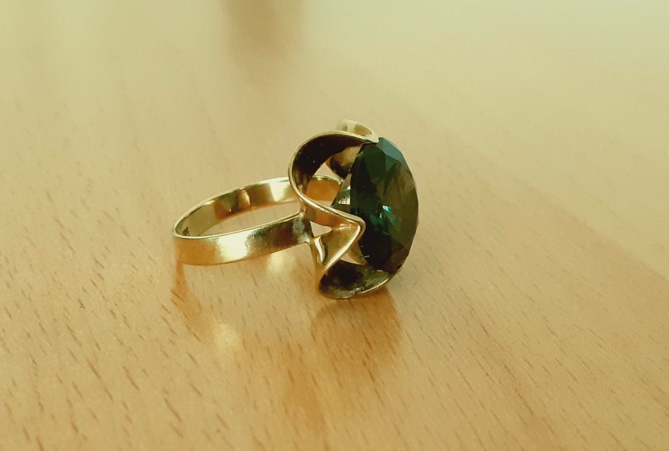 Gold 333 Ring Stein grün ca. 4,24g – Foto 4