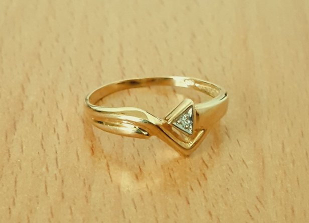 Gold 585 Ring Stein weiß ca. 1,72g – Foto 2