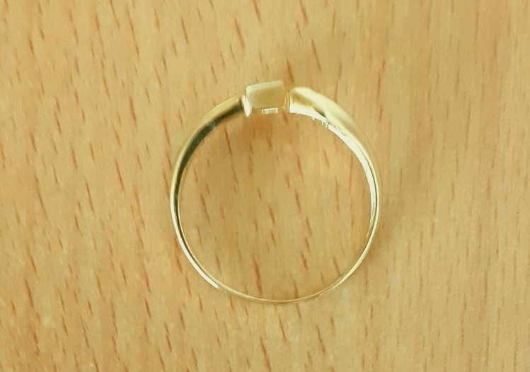Gold 585 Ring Stein weiß ca. 1,72g – Foto 4