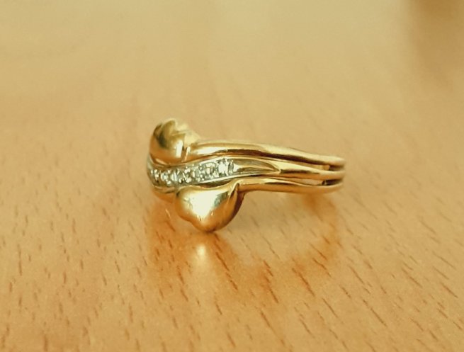 Gold 585 Ring Steine weiß ca. 2,35g